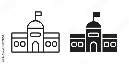 City hall icon solid style. Flat vector illustration.