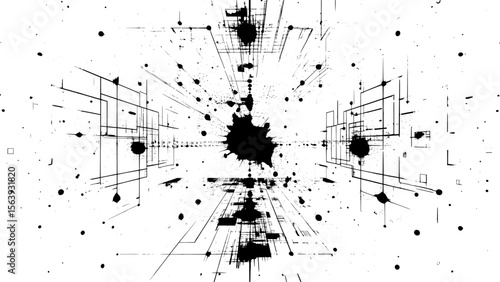 Abstrakter Vektor Hintergrund - Technologie mit Elementen - Flecken - Design Element Ebene