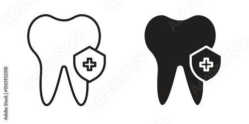 Dental insurance icon solid style. Flat vector illustration.