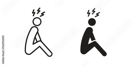 Depression icon solid style. Flat vector illustration.