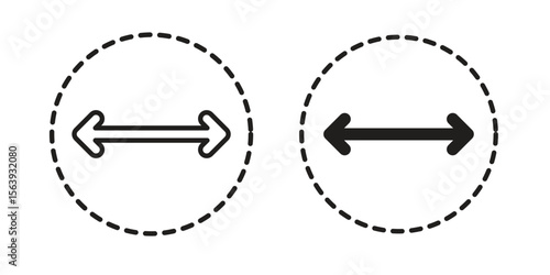 Diameter icon solid style. Flat vector illustration.