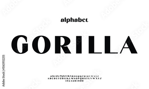 Gorilla is Modern Bold Font. Sans Serif Font. Regular Italic Uppercase Lowercase Typography urban style alphabet fonts for fashion, sport, technology, digital, movie, logo design, vector illustration