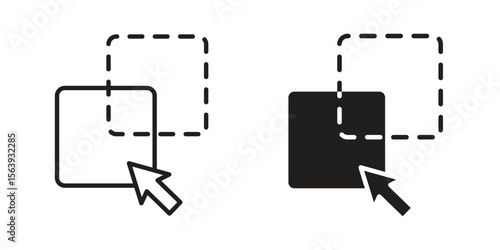 Drag and drop icon solid style. Flat vector illustration.
