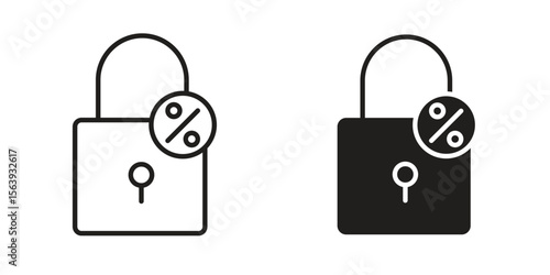 Fixed rate mortgage icon solid style. Flat vector illustration.