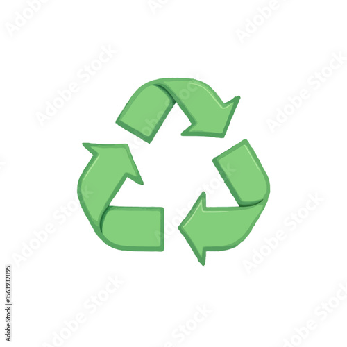 Simplified, green recycle symbol