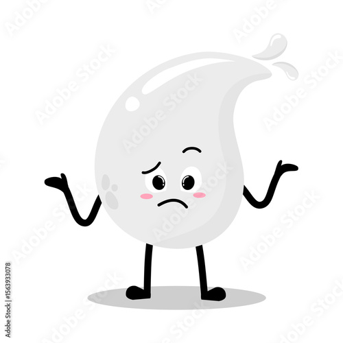 Cute Hand Drawn white Blood Drop Shrug Don't Know