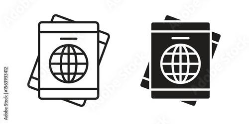 Immigration icon solid style. Flat vector illustration.