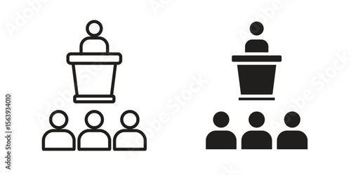 Lecture icon solid style. Flat vector illustration.