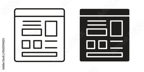 Mood board icon solid style. Flat vector illustration.