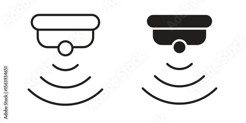 Motion sensor icon solid style. Flat vector illustration.