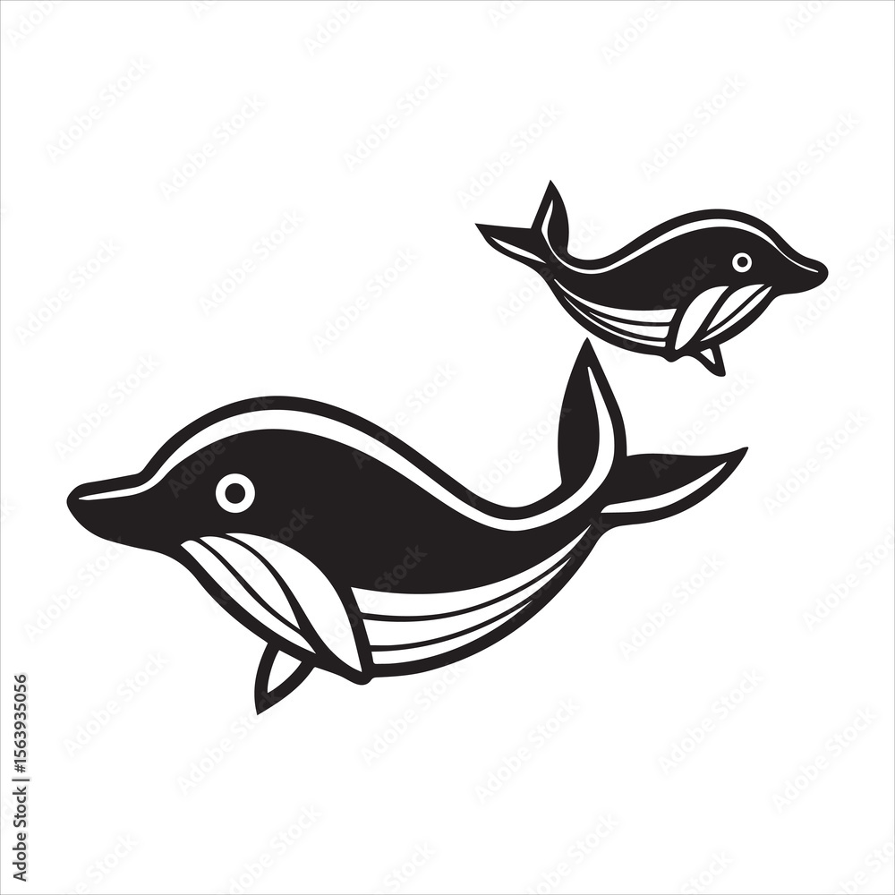 Fototapeta premium blue whale vector illustration