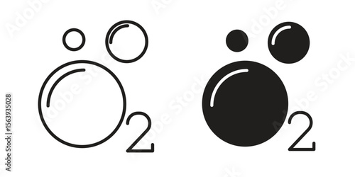 Oxygen O2 icon solid style. Flat vector illustration.