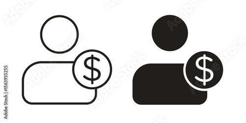 Personal loan icon solid style. Flat vector illustration.
