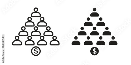 Ponzi scheme icon solid style. Flat vector illustration.