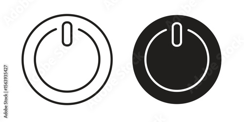 Power icon solid style. Flat vector illustration.