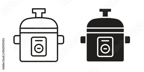 pressure cooker icon solid style. Flat vector illustration.
