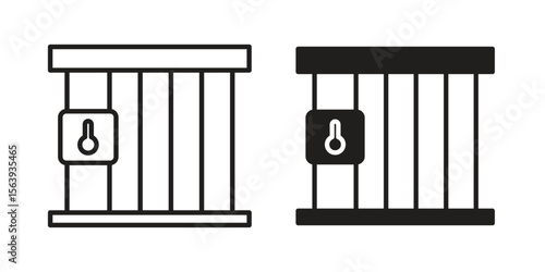 Prison icon solid style. Flat vector illustration.
