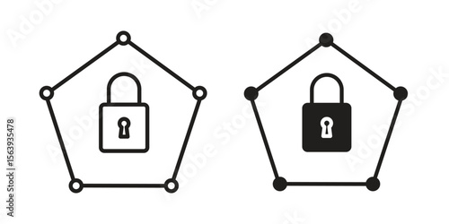 Private network icon solid style. Flat vector illustration.