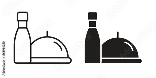 Room service icon solid style. Flat vector illustration.