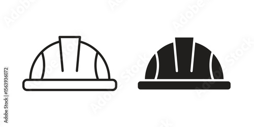 Safety helmet icon solid style. Flat vector illustration.