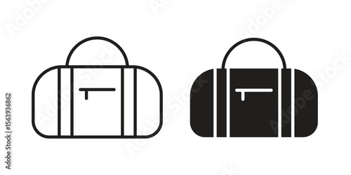Sports bag icon solid style. Flat vector illustration.