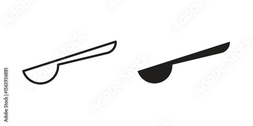 Spoon icon solid style. Flat vector illustration.