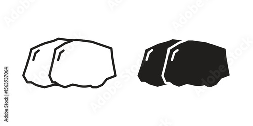 Stone icon solid style. Flat vector illustration.