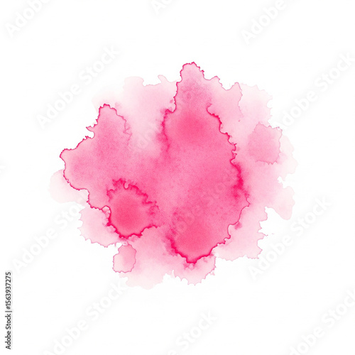 Pink watercolor splash isolated on white background