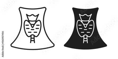 Thyroid icon solid style. Flat vector illustration.