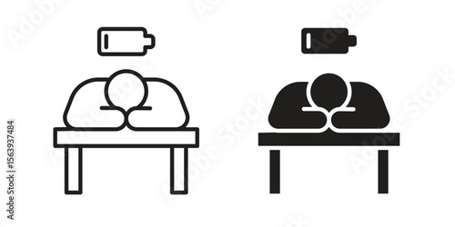 Tired person icon solid style. Flat vector illustration.