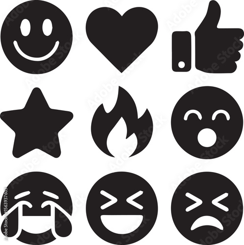 set of icons of different emotions