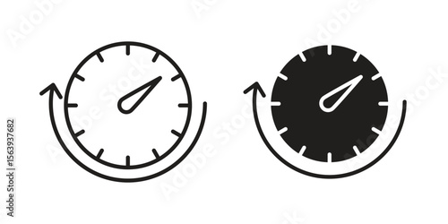 Uptime and downtime icon solid style. Flat vector illustration.