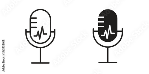 Voice recognition icon solid style. Flat vector illustration.