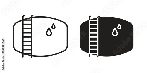 Water tank icon solid style. Flat vector illustration.
