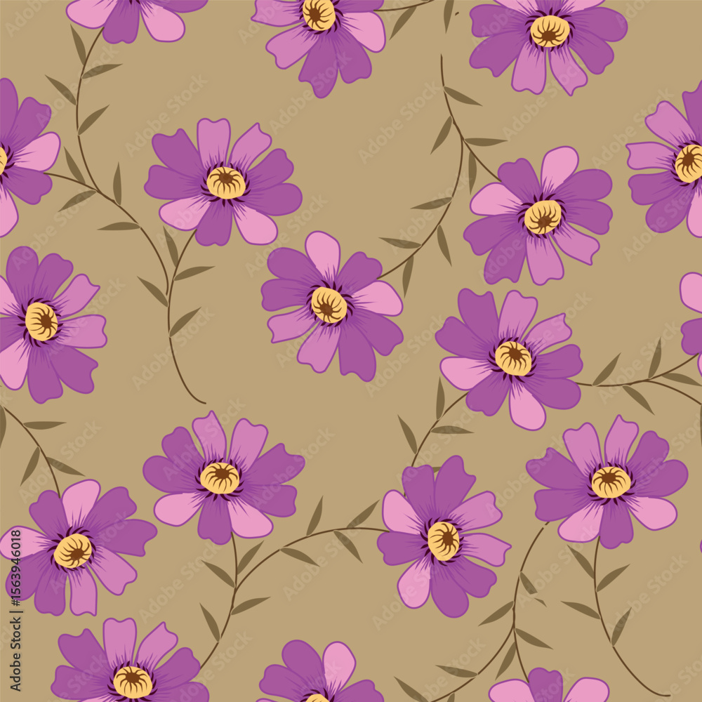 Obraz premium floral pattern, silhouette floral pattern, floral, vector, drawn 