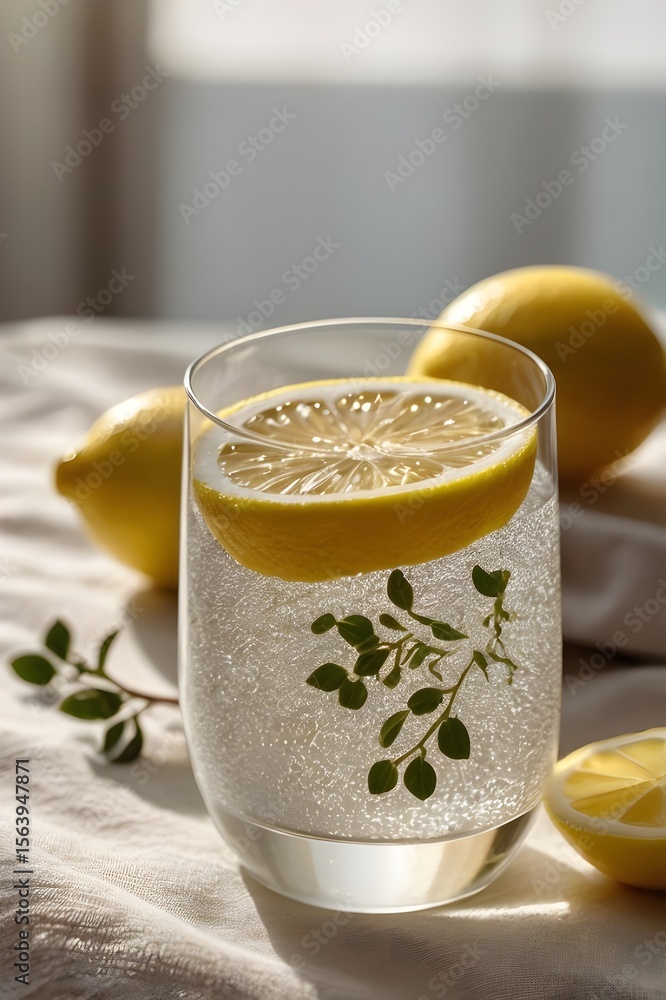 Fototapeta premium lemon and mint tea