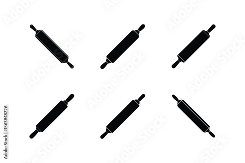rolling pin silhouette vector illustration
