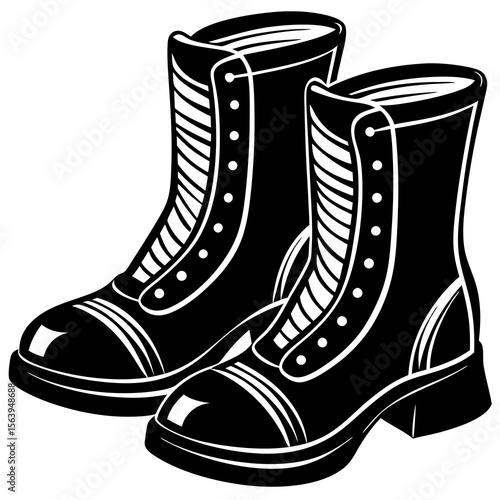 black rubber boots