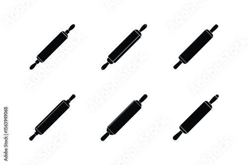 rolling pin icon silhouette vector illustration