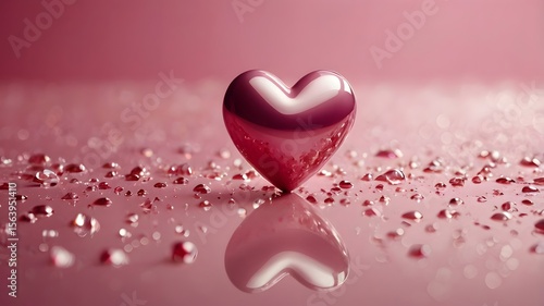 Pink heart on pink background