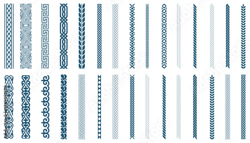 Collection of decorative border designs showcases various cultural and geometric elements for design projects and creative work.