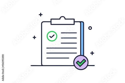 clean mono line gig contract icon vector