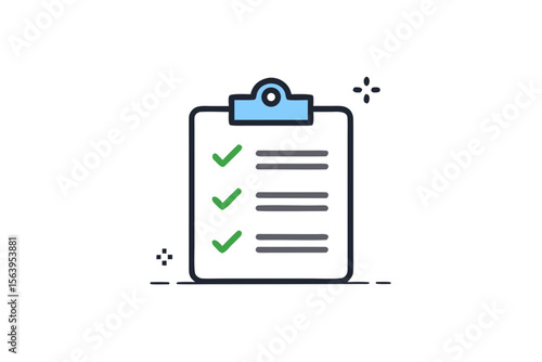 clean mono line checklist task icon layout