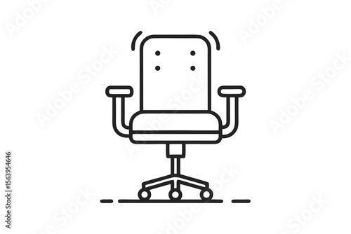 mono line home office chair icon mono