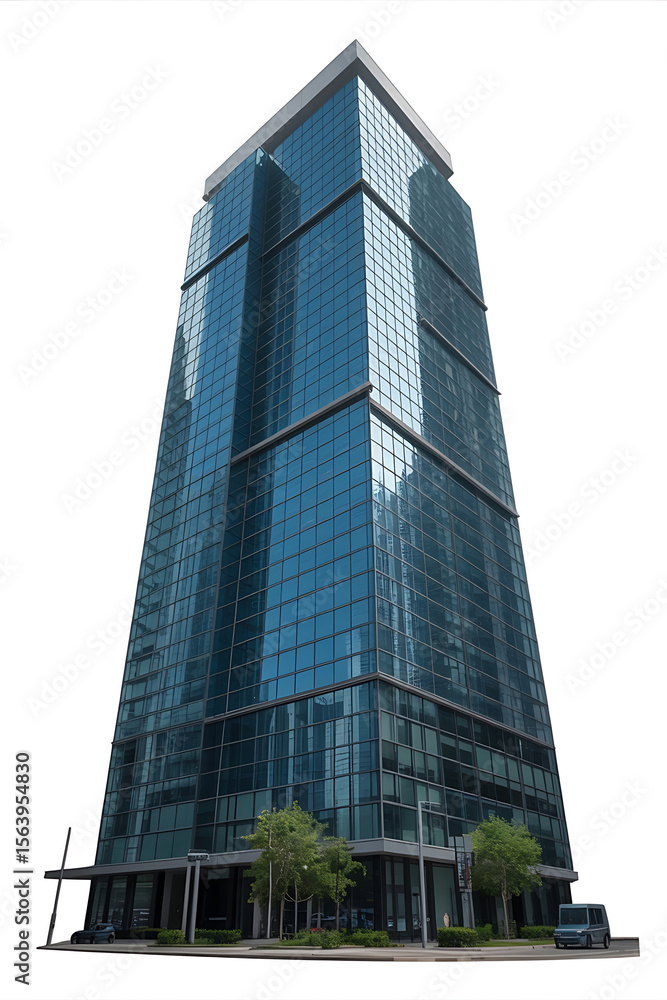 Obraz premium Modern skyscraper with glass facade. 