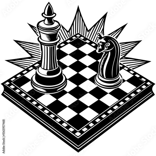 black chess board
