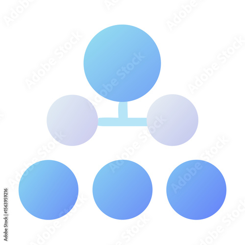 Vector art of a simple blue gradient hierarchical chart icon isolated on transparent background