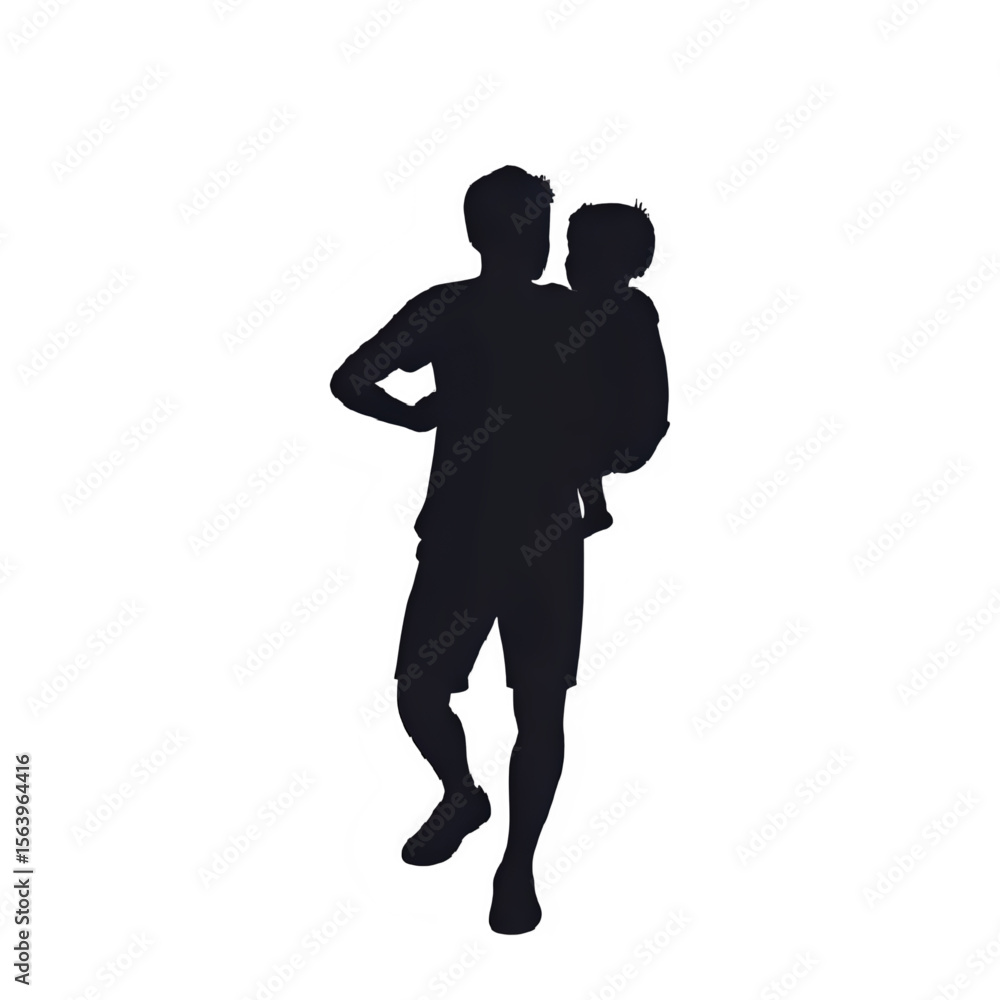 Silhouette of father carrying child vector illustration for family and parenting designs and projects Silhouette of father carrying child vector illustration for family and parenting designs and projects