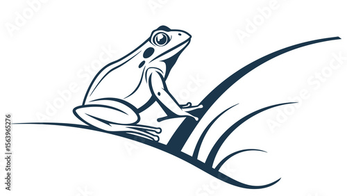 Frog drawing vector illustration amphibian animal clip art design nature wildlife pond graphic outline artwork