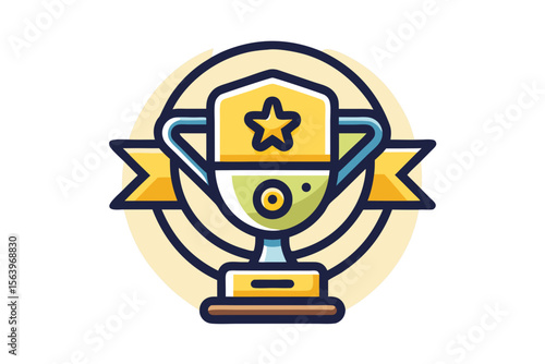 mono line icon trophy award winner symbol